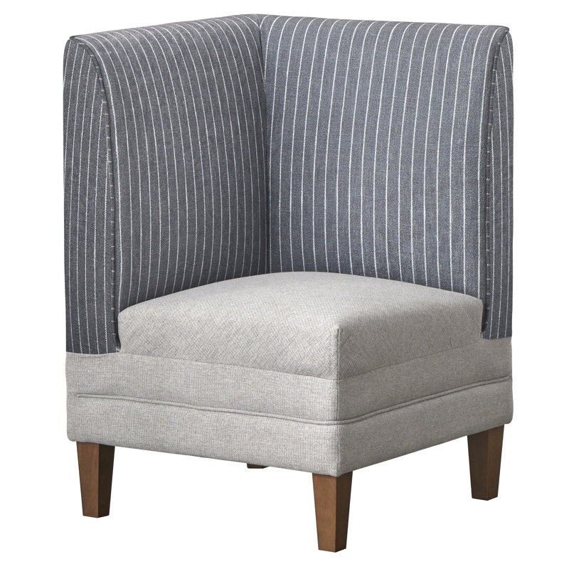 Cariana Upholstered Accent Chair, Light Blue Stripe/Gray