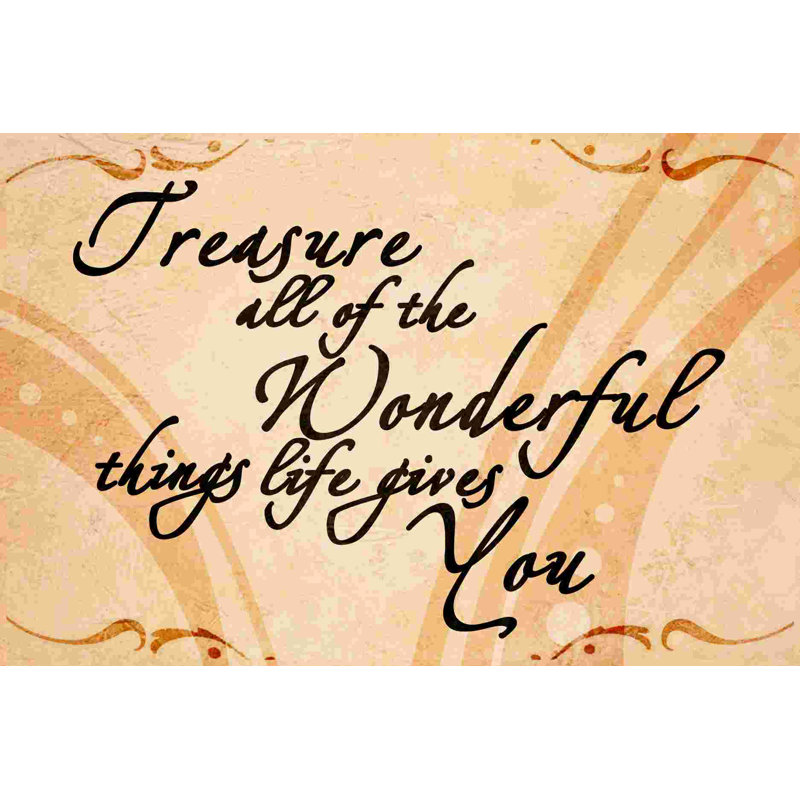 «Wonderful Treasure», art textuel sur toile tendue, H 8 po x l 12 po