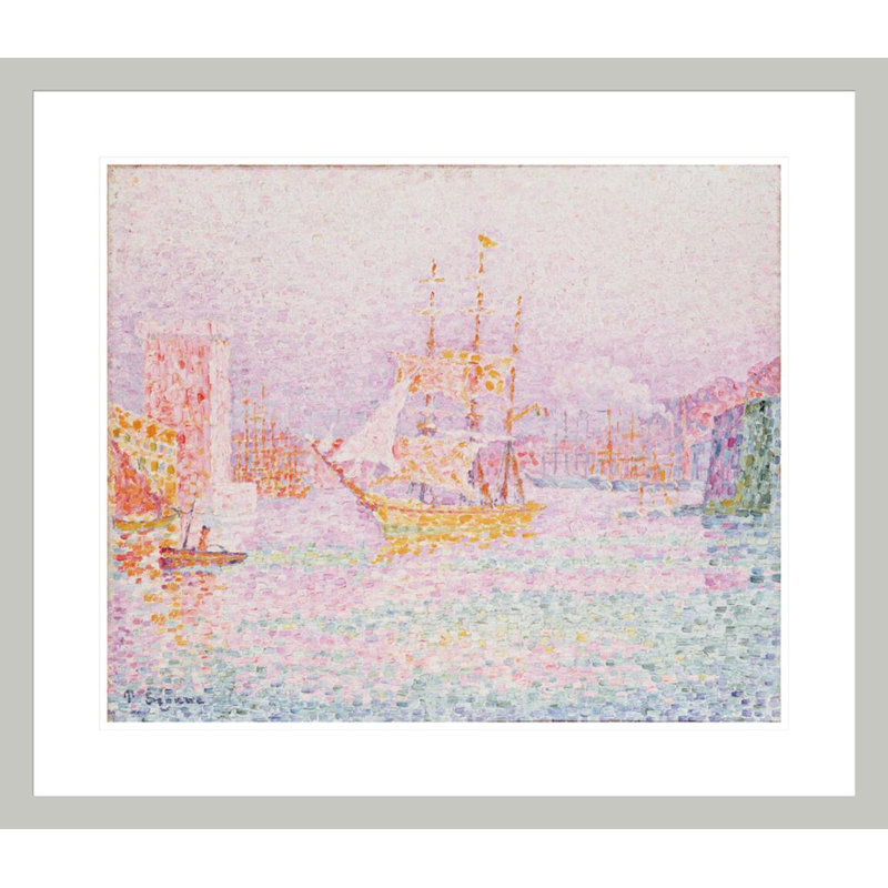 «The Harbor at marseilles» par Paul Signac - Estampe numérique encadrée, H 23,5 po x l 27,04 po