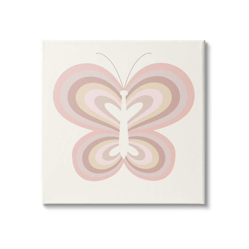 Illustration pour enfants, ailes de papillon, arc-en-ciel, Toile tendue, H 17 po x l 17 po x P 1,5 po