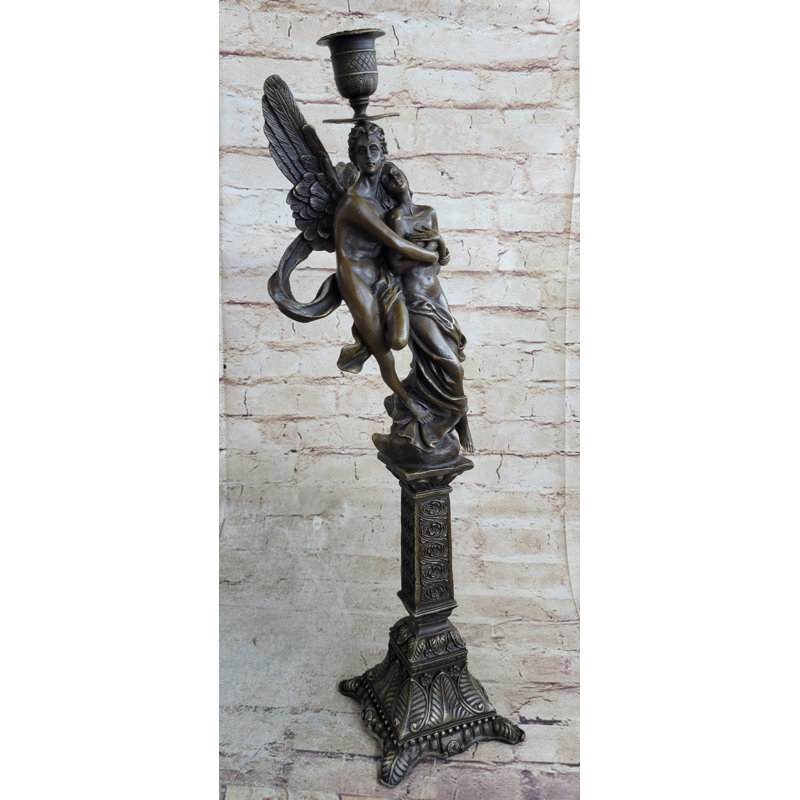 Kamiryn Bronze Marble Statue Cupid Psyche Eros Aphrodite Venus Winged Lovers Romantic N