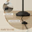 HOMCOM Modern Upright Floor Lamp with 3 Light, Steel Base for Living Room