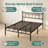 14''Queen Bed Frame With Headboard,  Metal Platform Bed With Heavy Duty Strong Support Slats, No Box Spring Needed And Easy Assembly, Black-1113041439