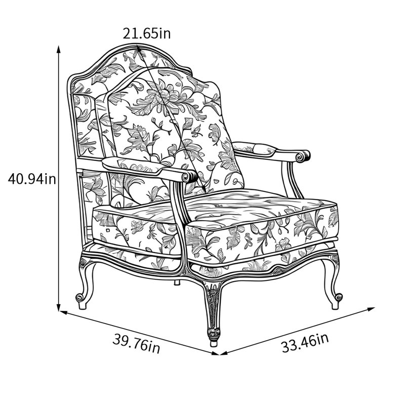 Chaise en bois durable à dossier large