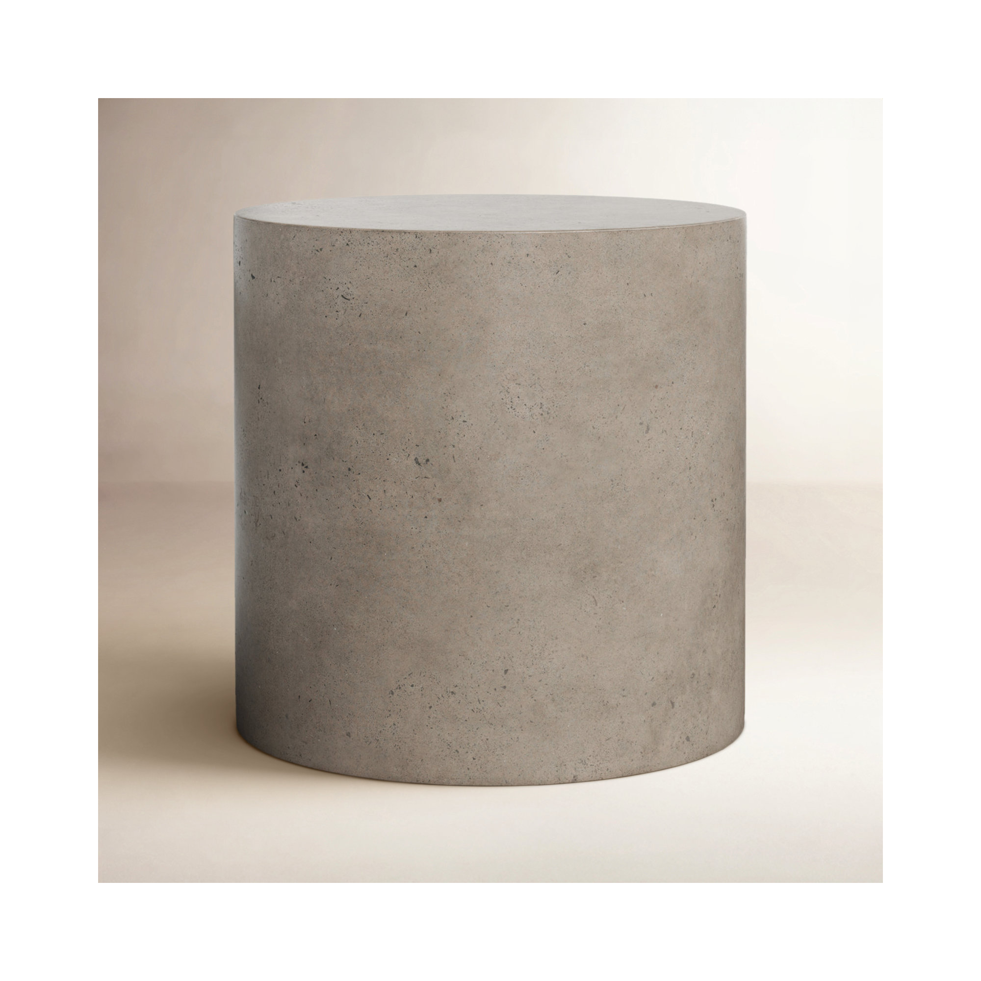 Concrete Pedestal End Table, 19.75" H x 19.75" W x 19.75" D, Dark Gray