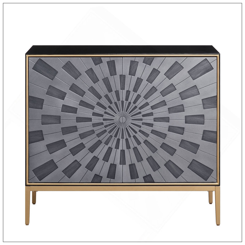 Console noire, grise et laiton