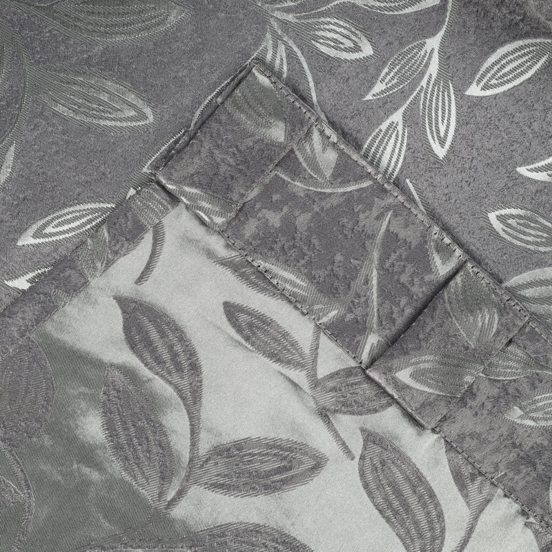  Rideaux occultant 100% polyester à motif de feuilles, Noir nickel, L 52 po x L 84 po