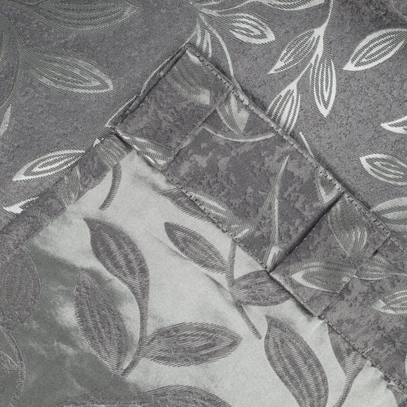 Rideaux occultant 100% polyester à motif de feuilles, Noir nickel, L 52 po x L 108 po