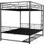 Lit superposé double au-dessus de métal, noir avec garde-corps et tablette - lit confortable et élégant en métal. Tablette de fabrication. Peut être divisé en 2 lits simples. Espace de rangement supplémentaire disponible. Facile à-869733088-869733090