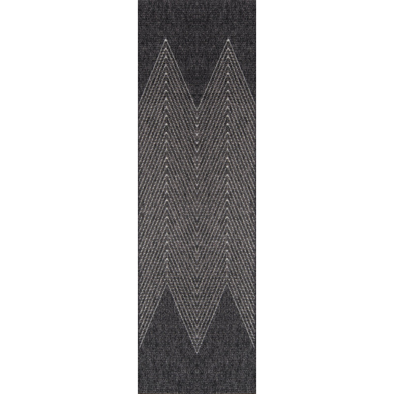 Tapis gris anthracite Raven, Tapis de couloir 2 pi x 6 pi