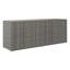Armoire de rangement d'extérieur en rotin de polyester gris 78 pouces et bois massif brun