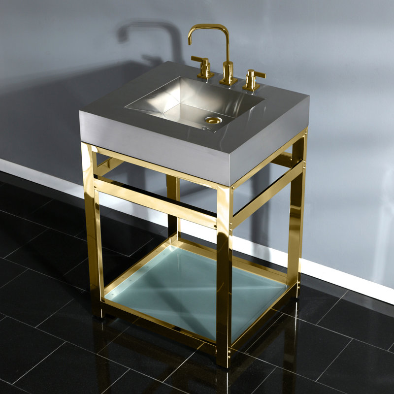 Ensemble de meuble-lavabo simple 25 po Fauceture, Laiton poli