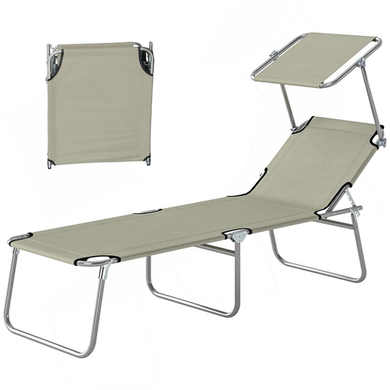 Chaise de bronzage pliante pour patio, chaise longue d'extérieur