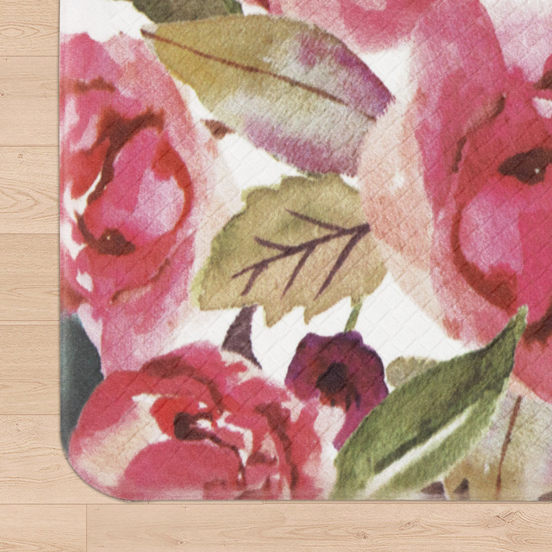  Tapis de bien-être Novelty, Rectangle 30" L x 18" H, Ivory Multi Floral