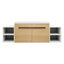 Meuble-lavabo mural avec lavabo en résine et rangement modulaire-129691245