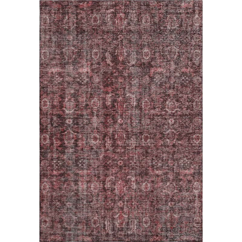 Premium Machine Washable Ducote AMF1145 Damask Rug, Rectangle 8' x 10'