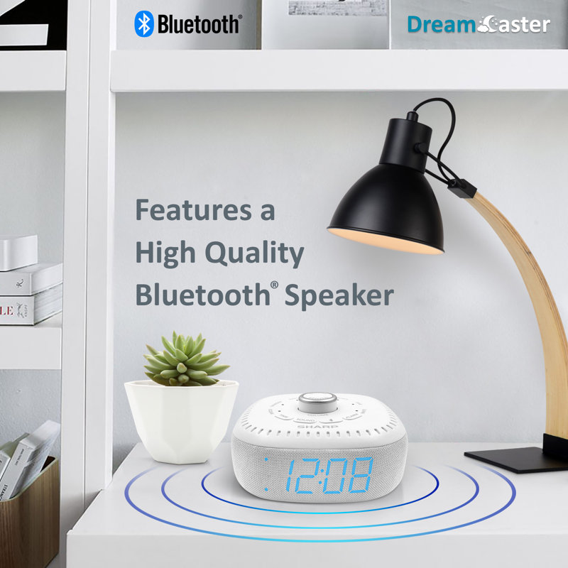 Sharp Digital Electric Tabletop Sound Machine Alarm Clock with 6 Sleep Sounds