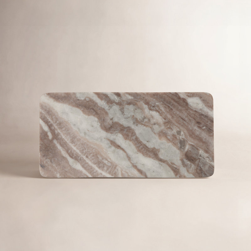 Planche à découper en marbre, Beige / Blanc