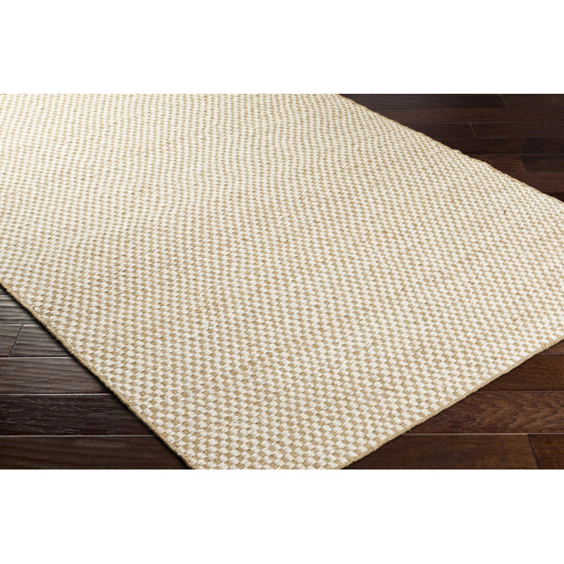 Bolton Wool Checkered Area Rug in Gray, Rectangle 10' x 14'