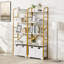Rustic 5-Tier Bookshelf With Removable Storage Baskets - Heavy Duty Metal Frame-98402738