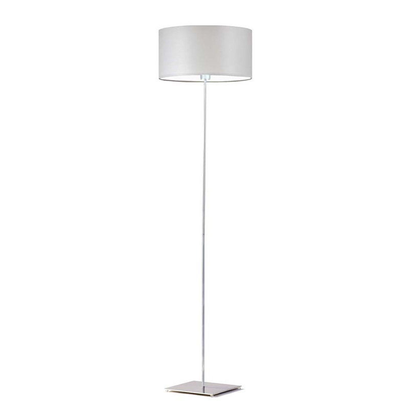 Asawer 156cm Traditional Floor Lamp, Light Grey, Chrome
