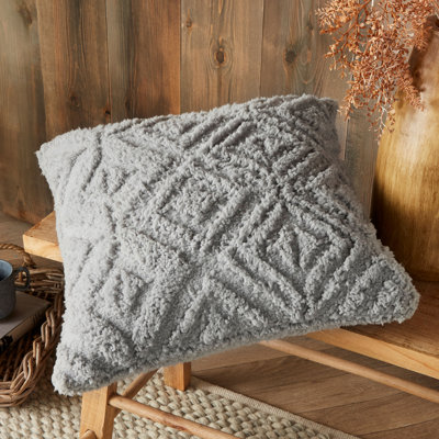 Geo Fleece Square Throw Cushion Cover