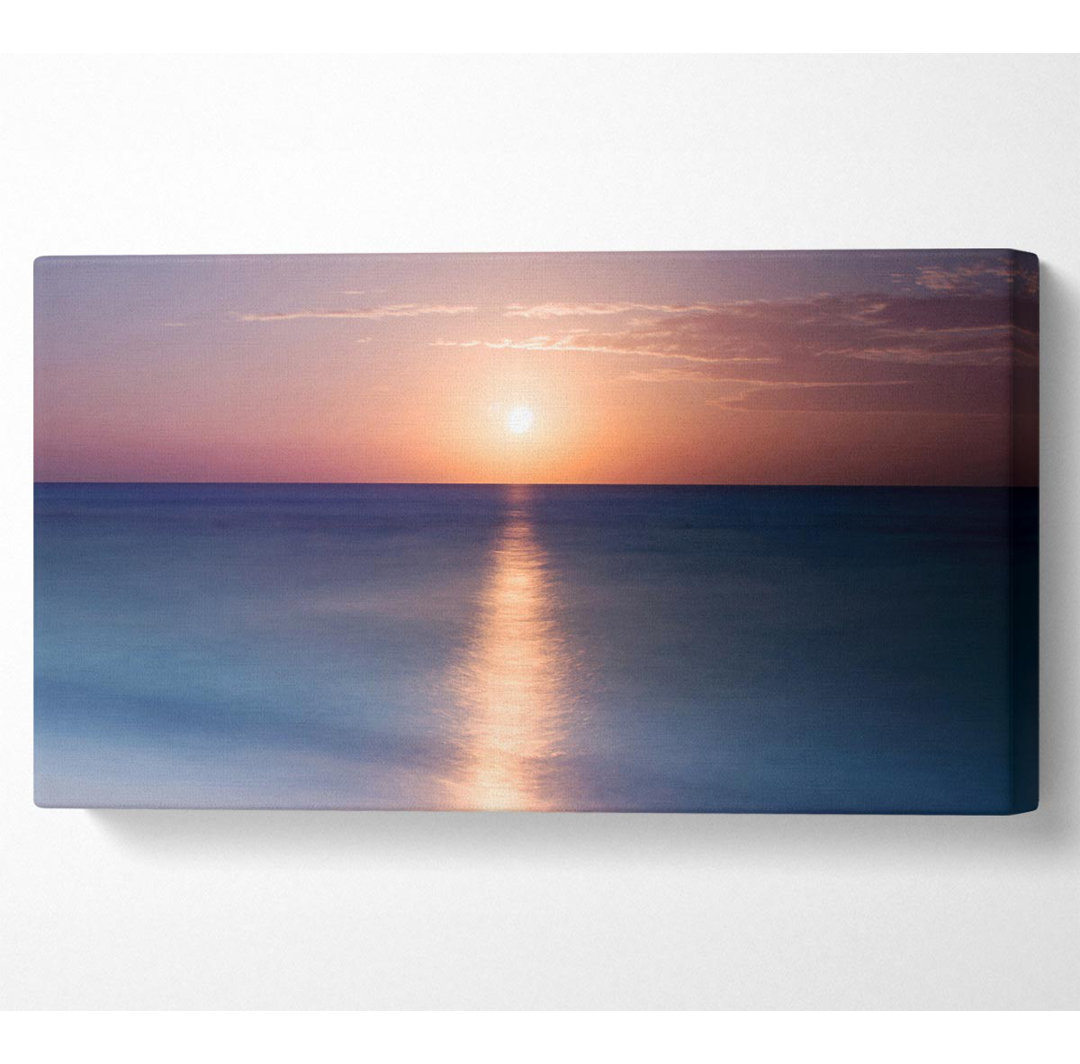 Tranquil Ocean Sun Wide Canvas Print