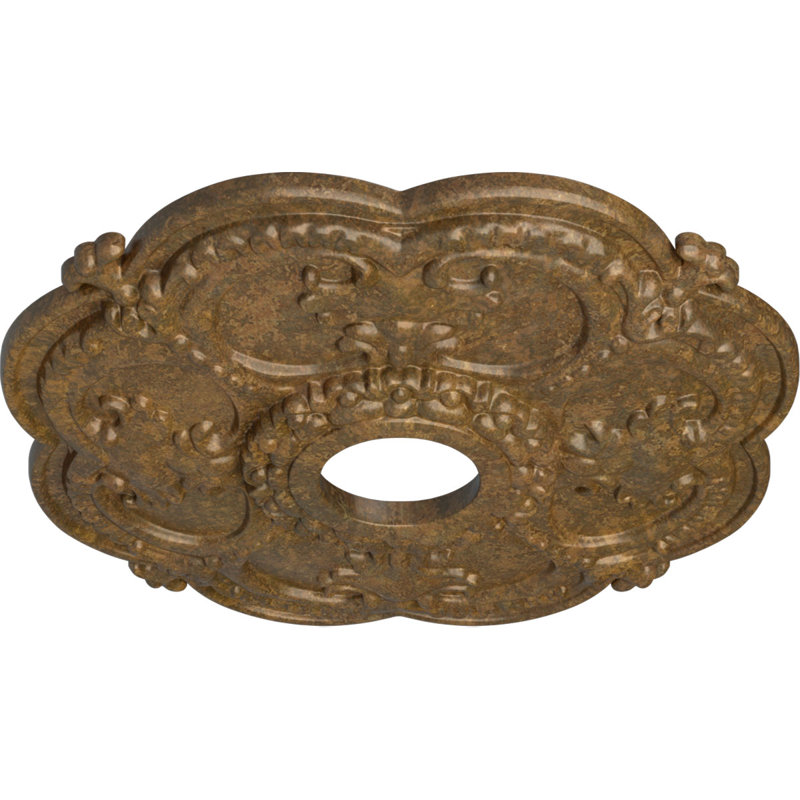 Endurathane Rotherham Ceiling Medallion, 18"OD x 3 1/2"ID x 1 1/2"P (Fits Canopies up to 3 1/2"), Hand-Painted Rubbed Bronze Finish