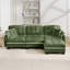 Canapé en forme de L en chenille avec 4 coussins, repose-pieds mobile et garniture capitonnée matelassée de conception ergonomique, canapé à assise profonde facile à assembler pour le salon, le bureau, un appartement, vert-133931566-133931569