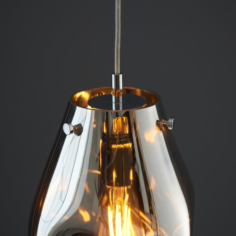 Raritan 1 - Light Chrome Teardrop Pendant, Chrome Metallic