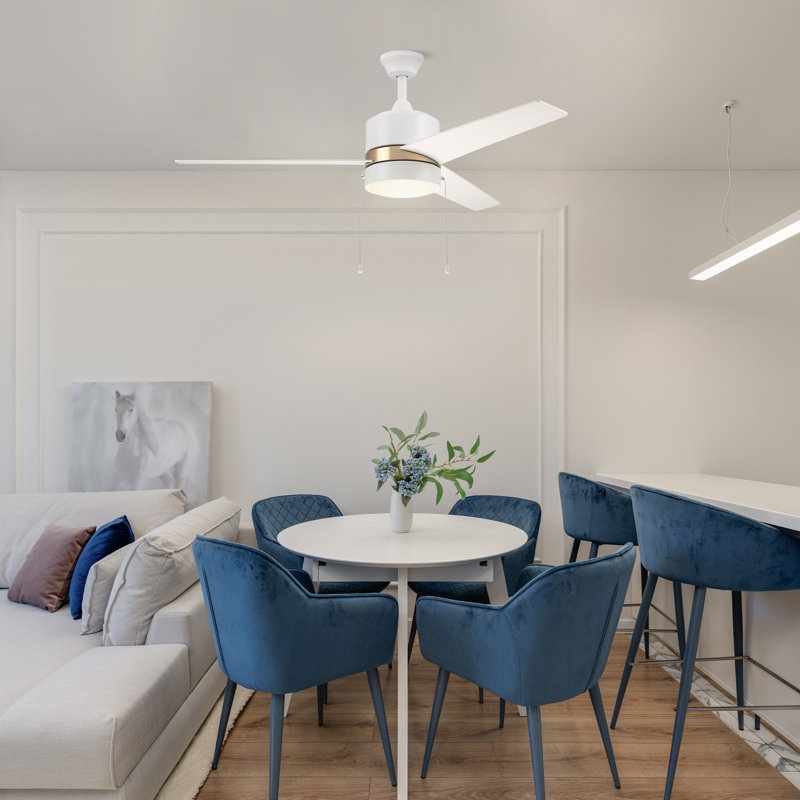 Derryhirk 52'' Ceiling Fan with LED Lights, White