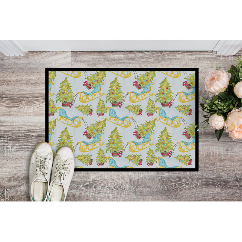 Tapis pour porte d’extérieur antidérapant Anne, H 0,25 po x l 27 po x P 18 po
