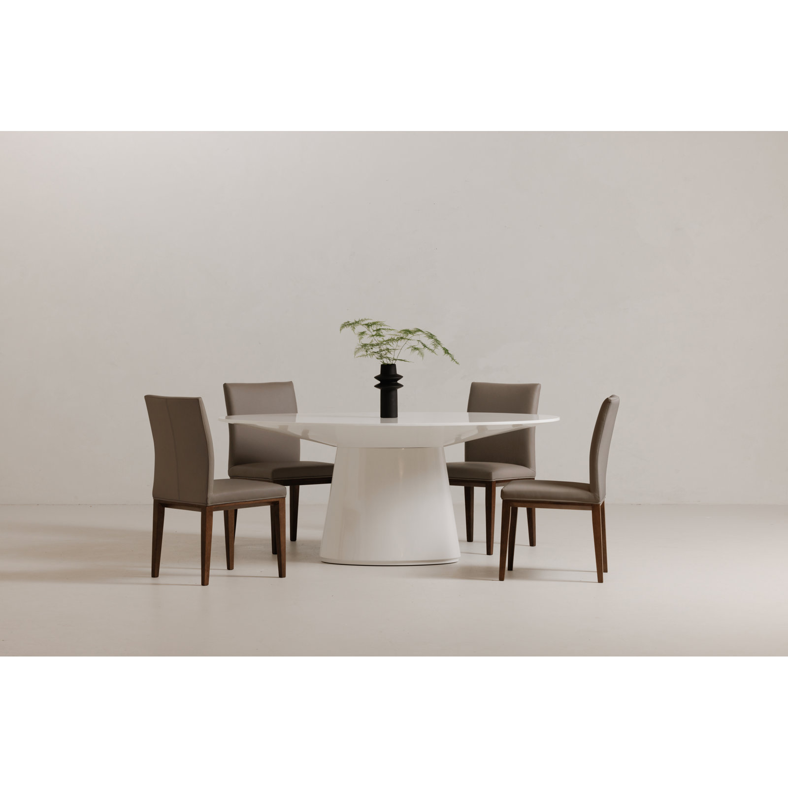 Royale Round Pedestal Dining Table , White, 29.5" H x 43" W x 71" L