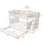Lit superposé gris double avec lit gigogne simple. Fabrication. Vaste choix de rangement. Convient à une chambre à coucher et un dortoir. Pas besoin de sommier en bois massif. Rangement polyvalent. Parfait pour ou requis-1566192948