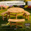 Ensemble de table de pique-nique 6 personnes avec 3 bancs intégrés et trou pour parasol, jaune-1975304511