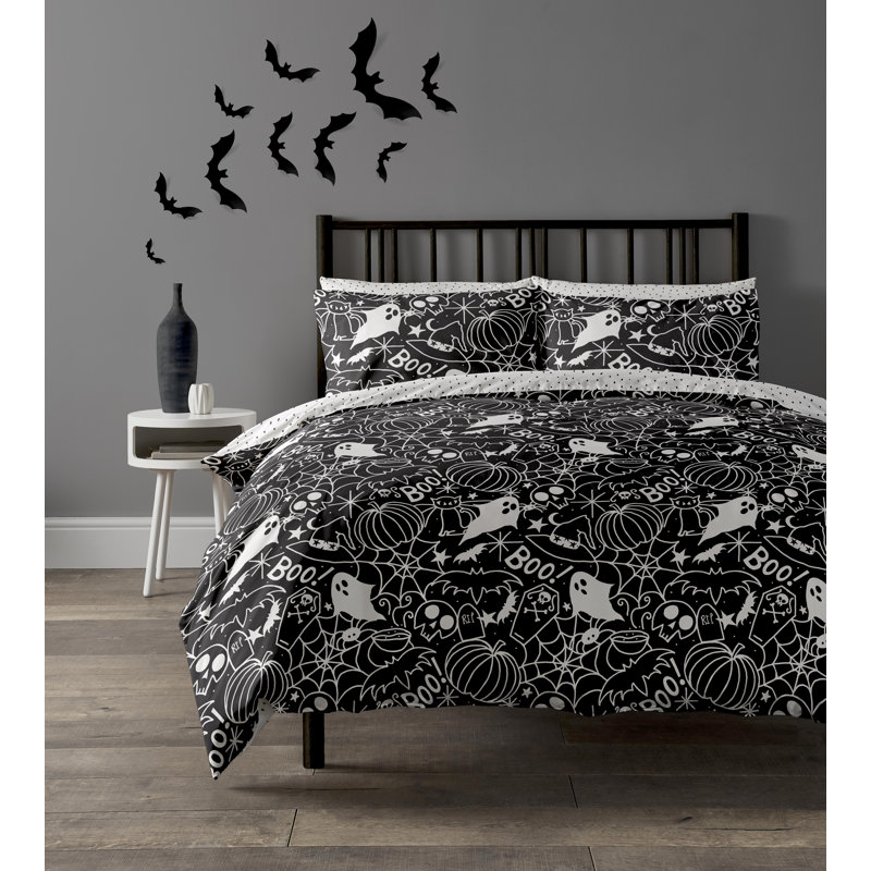 Death Doodle Duvet Cover Set Size Single, Double Duvet Cover + 2 Standard Pillowcase 