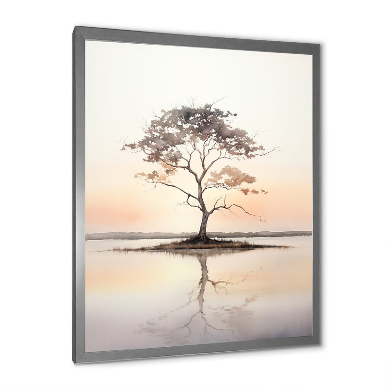 Silhouette solitude I, Cadre simple argenté, H 20 po x l 12 po x P 1 po