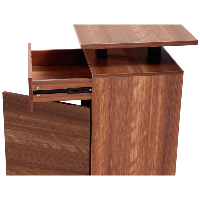 Computer Desk, Dark Brown, Left, Black