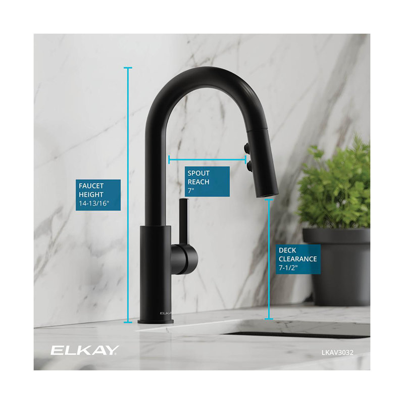 Avado Pull Down Bar Faucet, Black Stainless