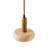 Elegant Adjustable Chandelier, Beige & Oak Finish, 22-59.8 inches Height | Wooden Body with Travertine Cap, 1 x 24W LED Socket, IP20 Rated | Perfect for Dining Room, Living Room, and Entryway Lighting Decor-184645501