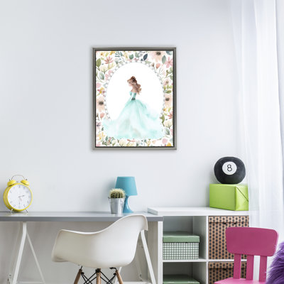 Blue Princess with Pearl Border Floating Frame, design by Christine Simpson Art