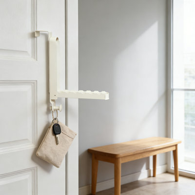 Séchoir à suspendre au-dessus de la porte, ensemble de 2 cintres rétractables peu encombrants avec tringle pliable, organisateur de rangement suspendu sans perceuse pour la lessive, les serviettes et les sacs