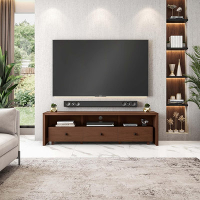 Home Imports Emporium TV Stand with Three Cabinets and Storage, with Cable Management Fits Screens up to 80"