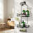 Anti-Swing Over Head Shower Caddy, Rustproof Hanging Bathroom Organizer With Soap Holder And Hooks, Large Capacity Shower Shelf For Shampoo And Towels, Black