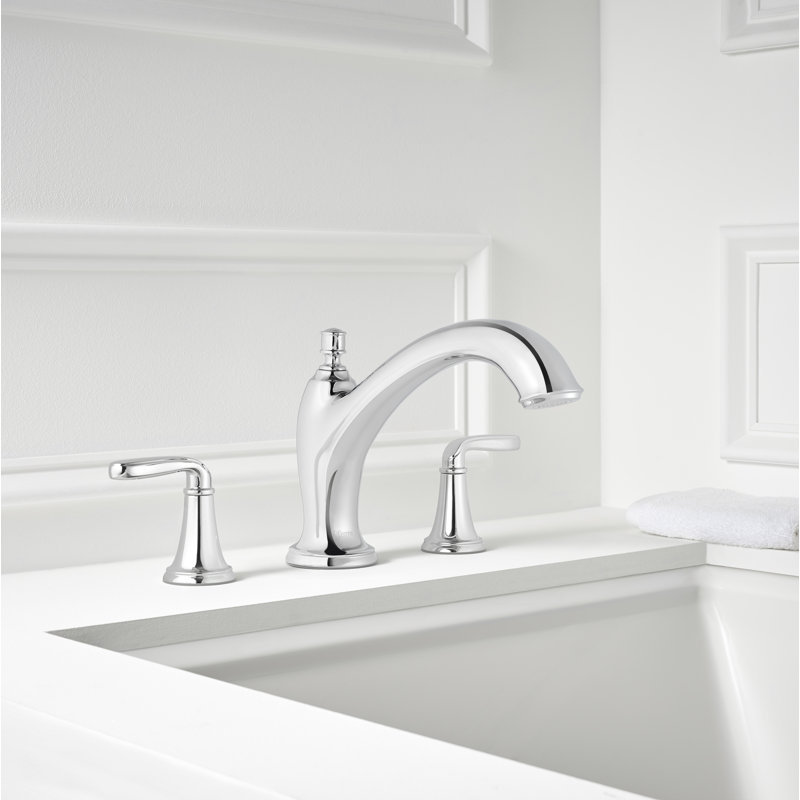 Northcott Double Handle Deck Mounted Roman Tub Faucet Trim, Polished Chrome