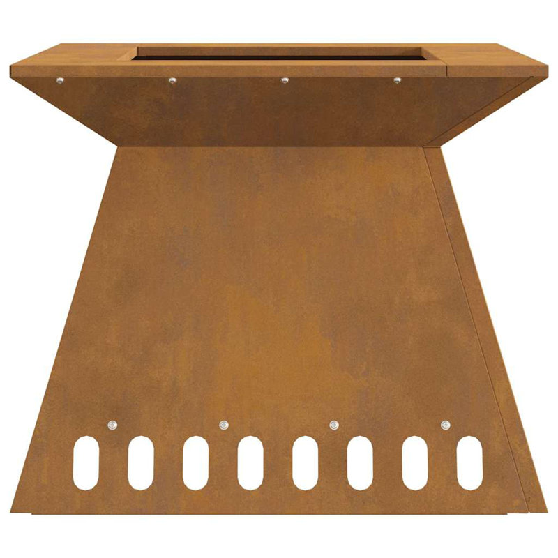 Metal Fire Pit, 40cm H x 48cm W x 48cm D, Brown
