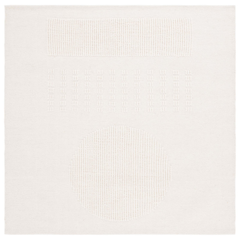 Tapis ivoire fait à la main Charvik, Carré 6 pi