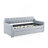Twin Size Upholstery Daybed With Twin Size Erectable Trundle And USB Charging Design, Linen Grey-1301420411