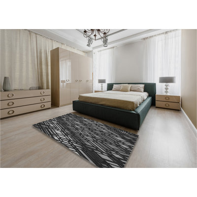 Tapis gris tissé à la machine