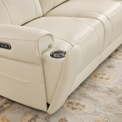 Canapé inclinable électrique en cuir véritable à 3 sièges avec repose-tête électrique Winslow